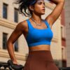 RUNNING GIRL Sports Bras for Women High Support,Racerback High Impact Grey…
