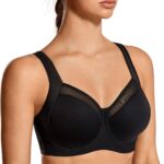 SYROKAN High Impact Sports Bras for Women High Support Unlined Underwire...
