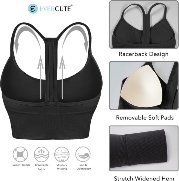Evercute Racerback Sports Bras Padded Y Racer Back Cropped Bras for Yoga…