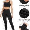 4 Pack Leggings with Pockets for Women,High Waist Tummy Control Workout Yoga…