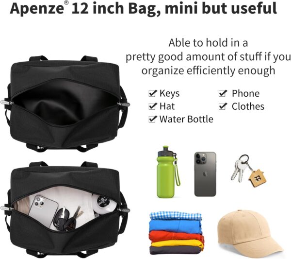 Small Gym Bag Carry On Bag – 12 in Mini Duffle Bag Lightweight for Overnight…