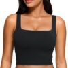 CRZ YOGA Butterluxe Womens Square Neck Longline Sports Bra - Workout Crop...
