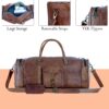 21 Inch Vintage Leather Duffel Travel Gym Sports Overnight Weekend Duffle…