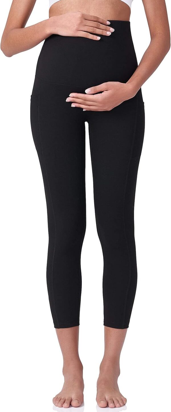 POSHDIVAH Women’s Maternity Capri Leggings Over The Belly Pregnancy Workout…