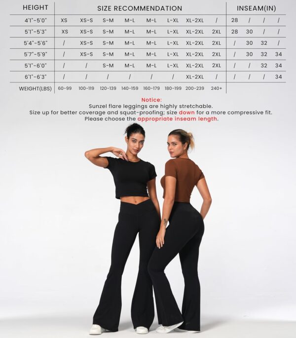 Sunzel Flare Leggings, Crossover Yoga Pants with Tummy Control, High-Waisted…