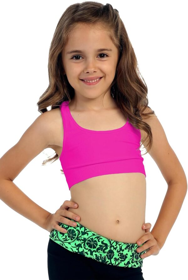 Kurve Girls Stretchy Crop Racerback Undershirt Training Sports Bra, UV…