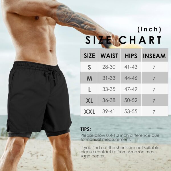 Men’s 2 in 1 Athletic Quick Dry Shorts,Running Lightweight,Sweat Wicking Gym Workout…