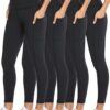 NexiEpoch 4 Pack Leggings for Women with Pockets- High Waisted Tummy Control...