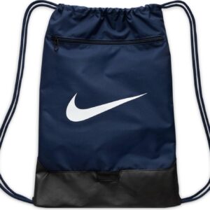 Nike Brasilia 9.5 Training Gym Sack, Midnight Navy/Black/White, Medium