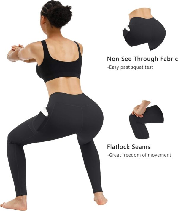 Fengbay 2 Pack High Waist Yoga Pants, Pocket Yoga Pants Tummy Control…