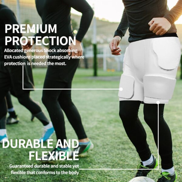 Football Girdle Adult Padded Compression Shorts 5-Pads Girdle Hip and Thigh Protector…