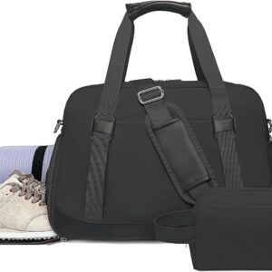 Sports Gym Bag for Women, Travel Duffle Bag with Shoe Compartment & Wet…
