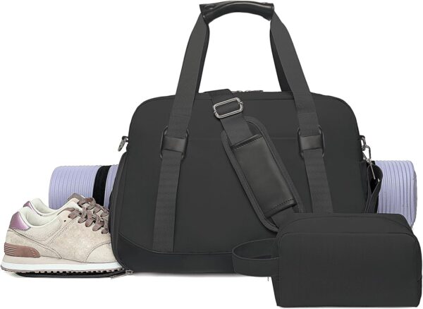 Sports Gym Bag for Women, Travel Duffle Bag with Shoe Compartment & Wet…