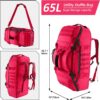 65L Large Duffle Bag, 3-in-1 Tactical Backpack MOLLE Pack for Sports, Gym,…