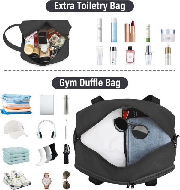 Sports Gym Bag for Women, Travel Duffle Bag with Shoe Compartment & Wet…