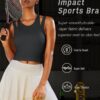 RUNNING GIRL Sports Bras for Women High Impact Seamless Ribbed Longline High…