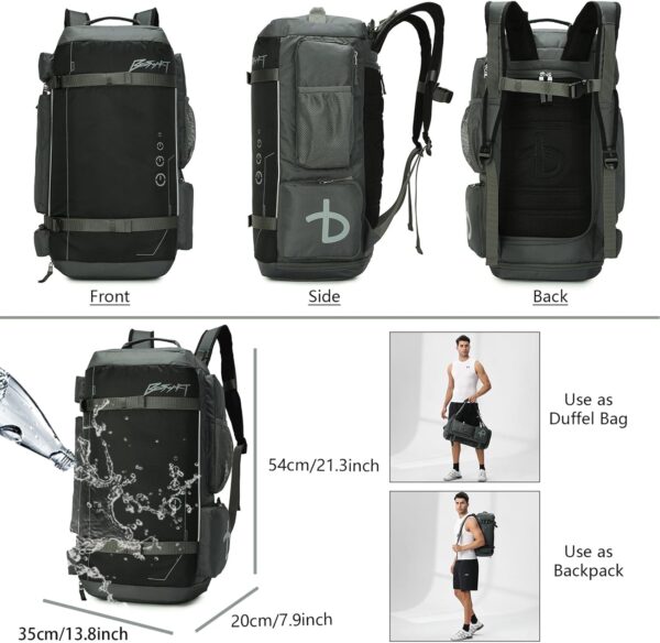 BE SMART 40L Extra Large Gym Backpack for Men, Big Gym Bag with Shoes…