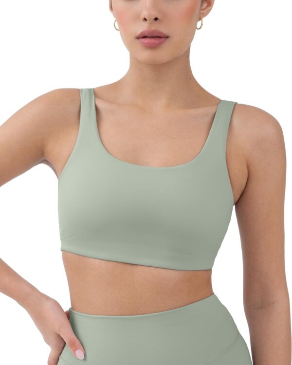 PAVOI ACTIVE Buttery Soft Sports Bras for Women – High Support Low Scoop…