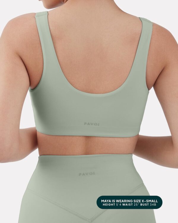 PAVOI ACTIVE Buttery Soft Sports Bras for Women – High Support Low Scoop…
