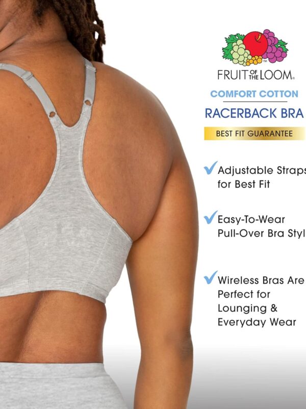 Fruit of the Loom Women’s Multi-Pack Racerback Shirred Sports Bra  Light…