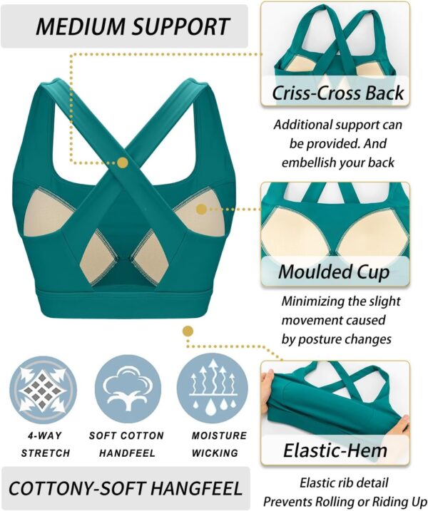 RUNNING GIRL High Impact Sports Bras for Women, High Support Running Strappy…