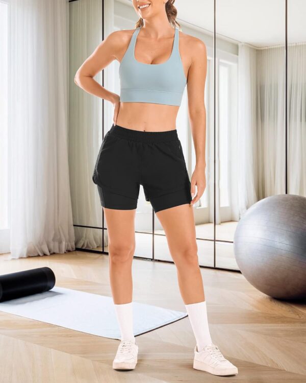 Stelle Women 2 in 1 Running Shorts High Waisted Athletic Shorts Gym Workout Shorts…