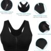 Women’s Zip Front Sports Bra Wireless Post-Surgery Bra Active Yoga Sports Bras