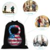 Kettlebell Barbell Usa Flag Drawstring Backpack Gym Bag Pull String Sport…