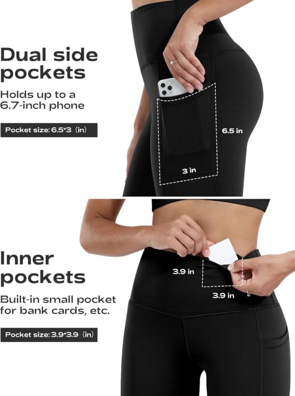 CHRLEISURE Leggings with Pockets for Women, High Waisted Tummy Control…