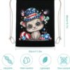 Cute Ferret 4th Of July Balloons American Flag Drawstring Backpack Gym Bag…