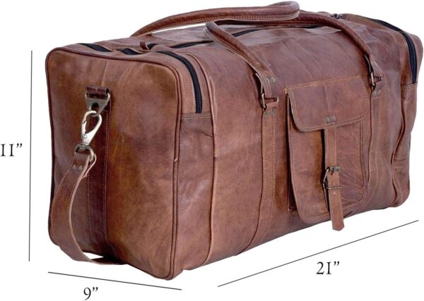21 Inch Vintage Leather Duffel Travel Gym Sports Overnight Weekend Duffle…