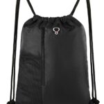 Drawstring Backpack Sports Gym Bag for Women Men Large Size With Two Zipper...