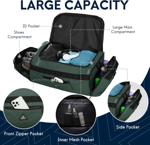 Haimont 50L Travel Duffle Bag for Men Women Foldable Sports Duffle Backpack…