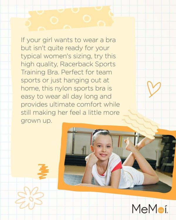 MeMoi Girls’ 2 Pair Pack Racerback Sports Training Bra
