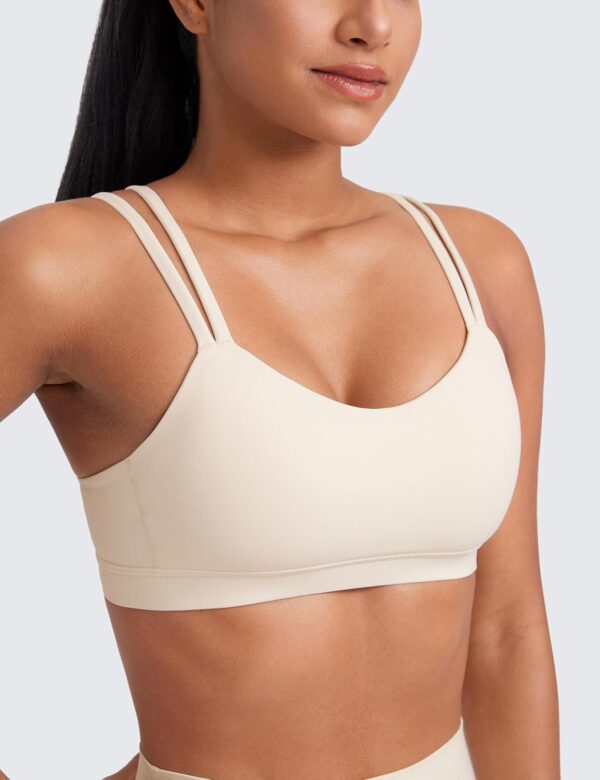 CRZ YOGA Softness Mold Butterluxe V Neck Sports Bras for Women – Workout Top…