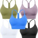 Evercute Racerback Sports Bras Padded Y Racer Back Cropped Bras for Yoga...