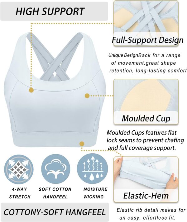 RUNNING GIRL Sports Bra for Women High Support,Molded Cup Strappy Running…
