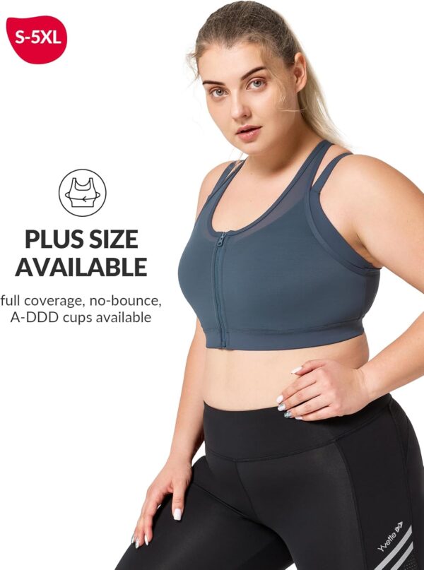 Yvette High Impact Women Sports Bra Front Closure Double Deck Mesh Running…