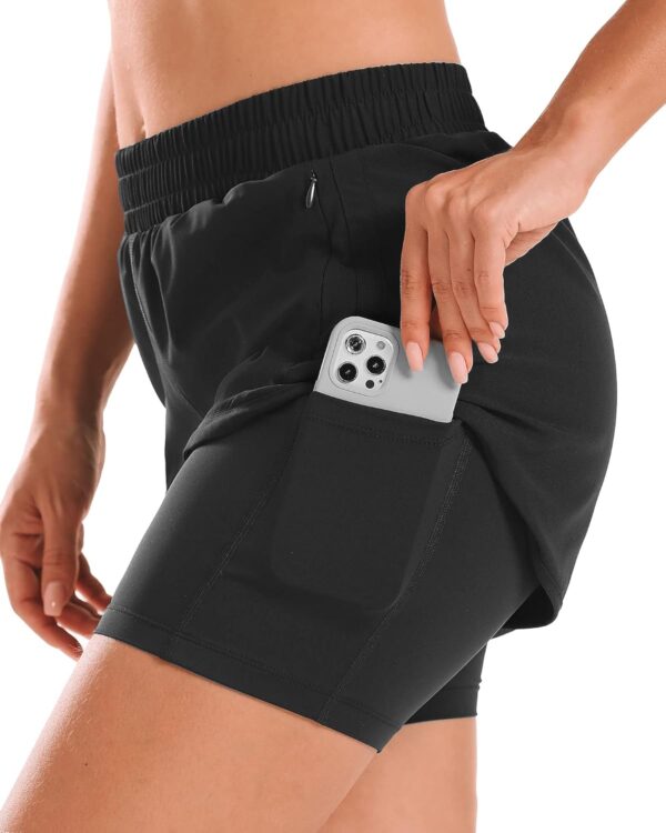 Stelle Women 2 in 1 Running Shorts High Waisted Athletic Shorts Gym Workout Shorts…