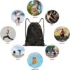 Drawstring Backpack For Women Men Waterproof Drawstring Bag Gold Black…