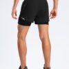 Pudolla Men’s 2 in 1 Running Shorts 5″ with Zipper Phone Pockets Quick Dry Gym Workout…