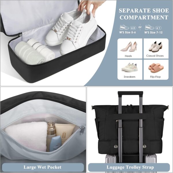 ETRONIK Gym Bag for Women, Personal Item Travel Bag with Shoes Compartment,…