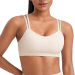 CRZ YOGA Softness Mold Butterluxe V Neck Sports Bras for Women - Workout Top...