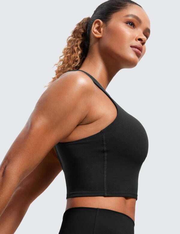 CRZ YOGA Butterluxe Racerback Longline Sports Bras for Women – High Neck…