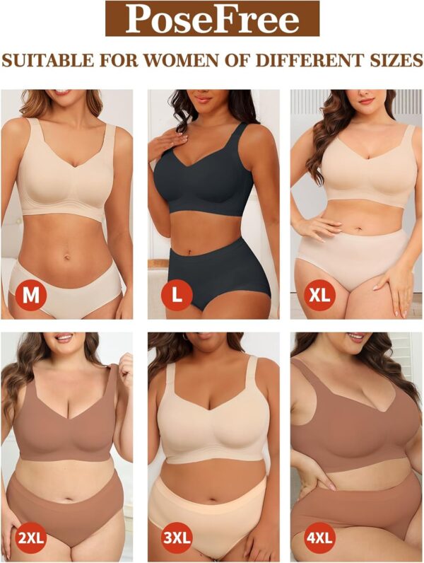 PoseFree Womens Seamless Wireless Supportive Bra Push Up Comfort Soft No…
