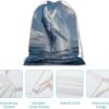 Humpback Sea Whale Ocean Animal Drawstring Backpack Gym Bag Pull String…