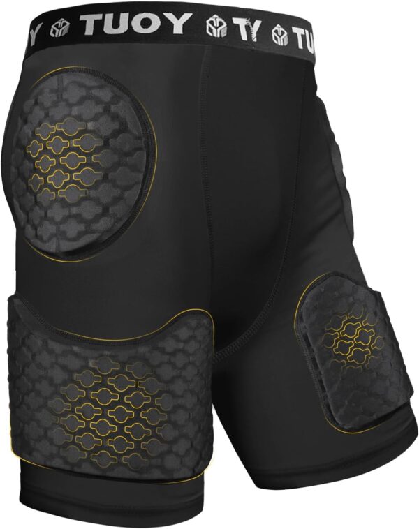 Mens Football Girdle with Pads Padded Compression Short Hip Thigh Butt Tailbone…