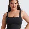 CRZ YOGA Butterluxe Womens Square Neck Longline Sports Bra – Workout Crop…