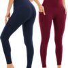 4 Pack Leggings with Pockets for Women,High Waist Tummy Control Workout Yoga…