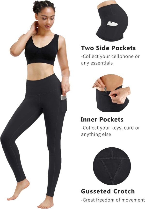 Fengbay 2 Pack High Waist Yoga Pants, Pocket Yoga Pants Tummy Control…